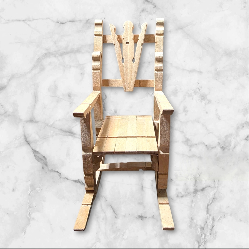 Handmade Little Wooden Rocking Chair - Picture 4 of 5